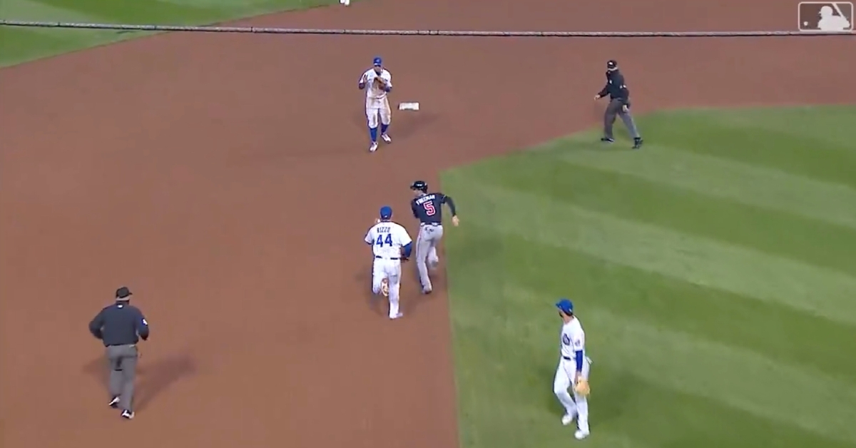 Anthony Rizzo chasing after fellow first baseman Freddie Freeman in a rundown made for a viral moment.