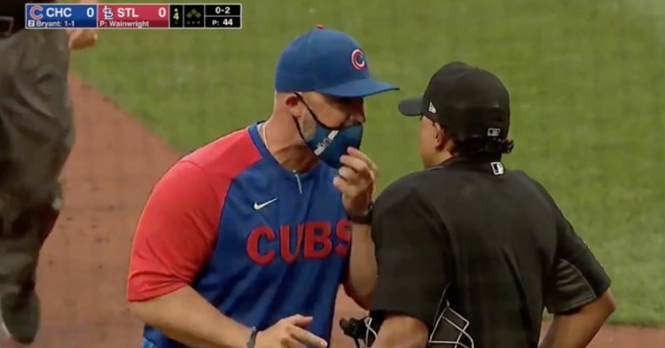 The on-field microphones picked up some rather coarse language coming from an irate David Ross.