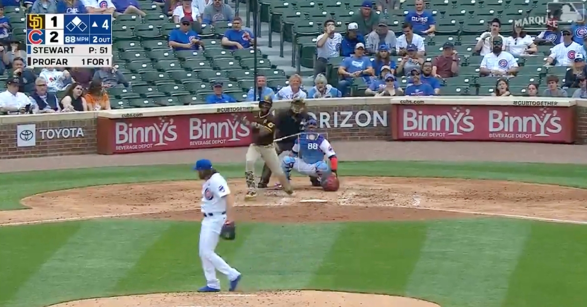 Cubs starter Kohl Stewart snagged a comebacker behind his back and made it look routine.