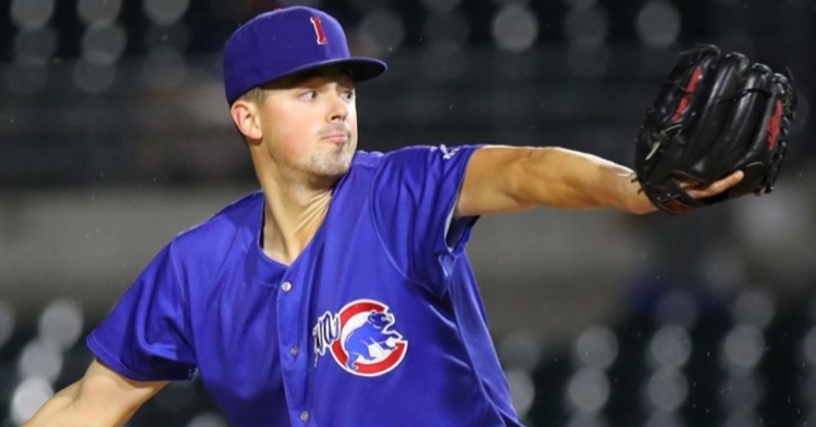 Swarmer gave up only two runs in seven innings (Photo via Iowa Cubs)