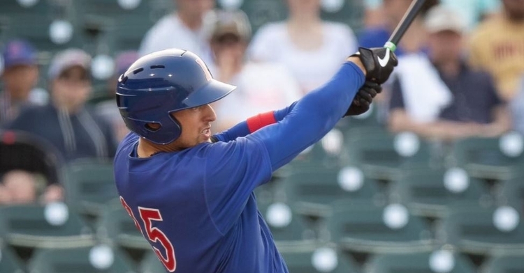 Thompson drilled his 15th homer in the win (Photo via Iowa Cubs)
