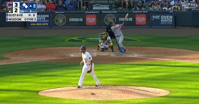 WATCH: Patrick Wisdom sets Cubs rookie home run record with 430-foot bomb