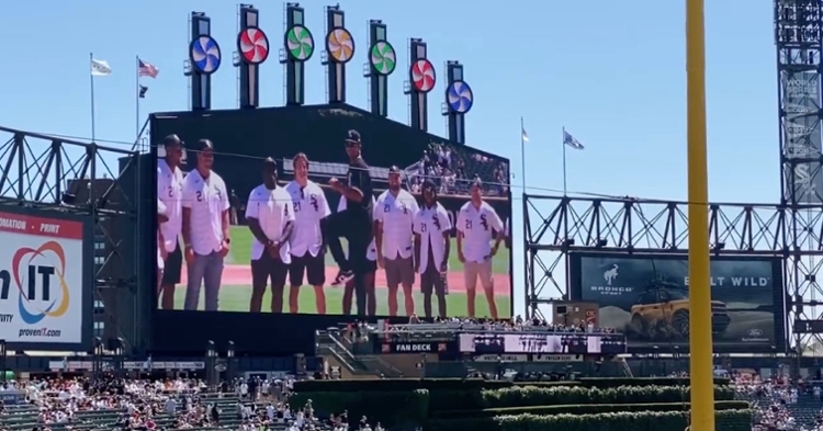 After starring in his Bears debut on Saturday, Justin Fields threw out the first pitch at Guaranteed Rate Field on Sunday.
