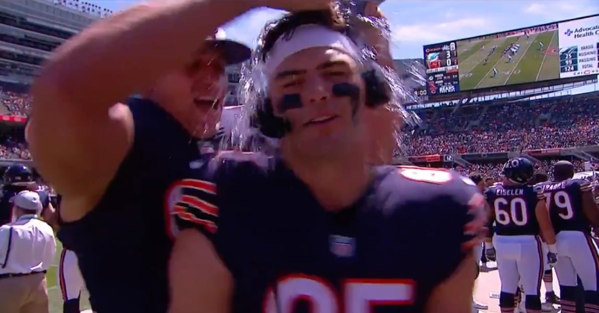 As indicated by the playful prank, Bears tight ends Jimmy Graham and Cole Kmet clearly have a great relationship.