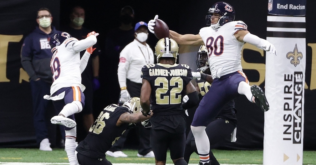 Tight end Jimmy Graham scored the Bears' only touchdown of the contest on the game's final play. (Credit: Derick E. Hingle-USA TODAY Sports)