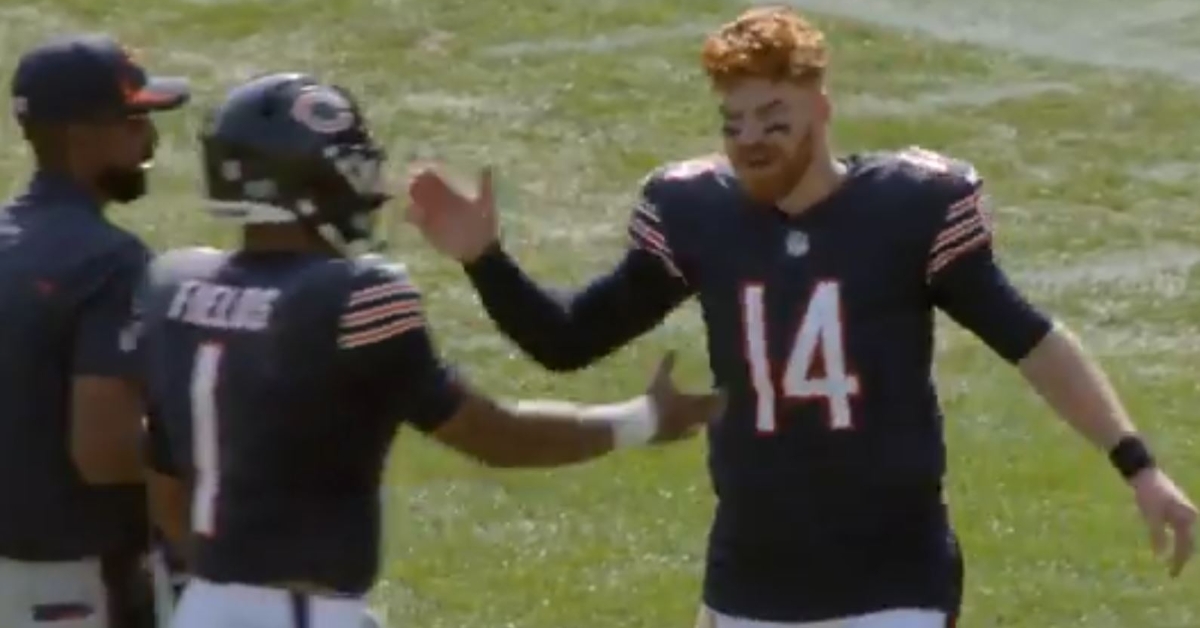 Dalton was supportive and cheering on Fields during the game