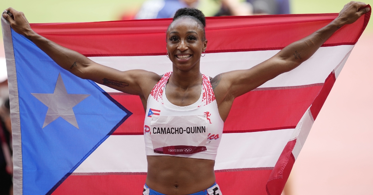 Jasmine Camacho-Quinn won the first Olympic track and field gold medal in Puerto Rican history. (Credit: Andrew Nelles-USA TODAY Sports)