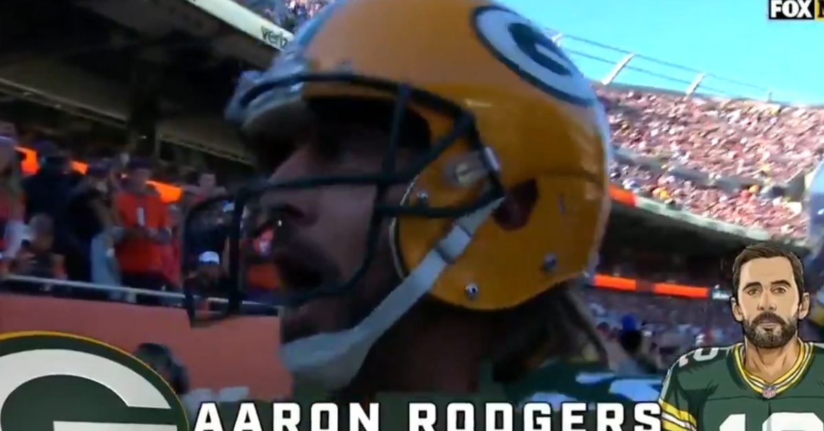 Aaron Rodgers was very happy with himself after the TD 