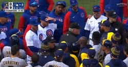 WATCH: Benches clear during Cubs-Brewers