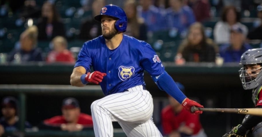 Bote hit a homer in the I-Cubs loss (Photo via Iowa Cubs)