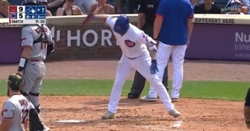WATCH: Willson Contreras slams bat down in disgust after being ejected