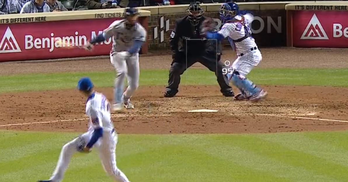 Contreras showing off his canon on the throw