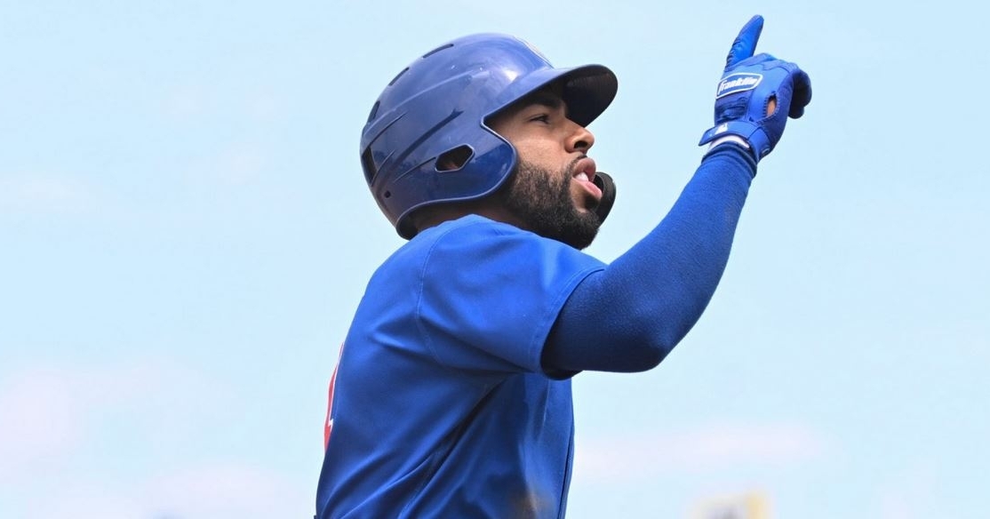 Crook had five RBIs in the blowout win (Photo via Iowa Cubs)
