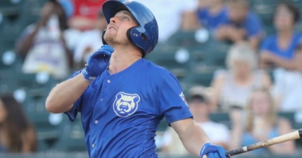 Hicks homered in the loss (Photo via I-Cubs)
