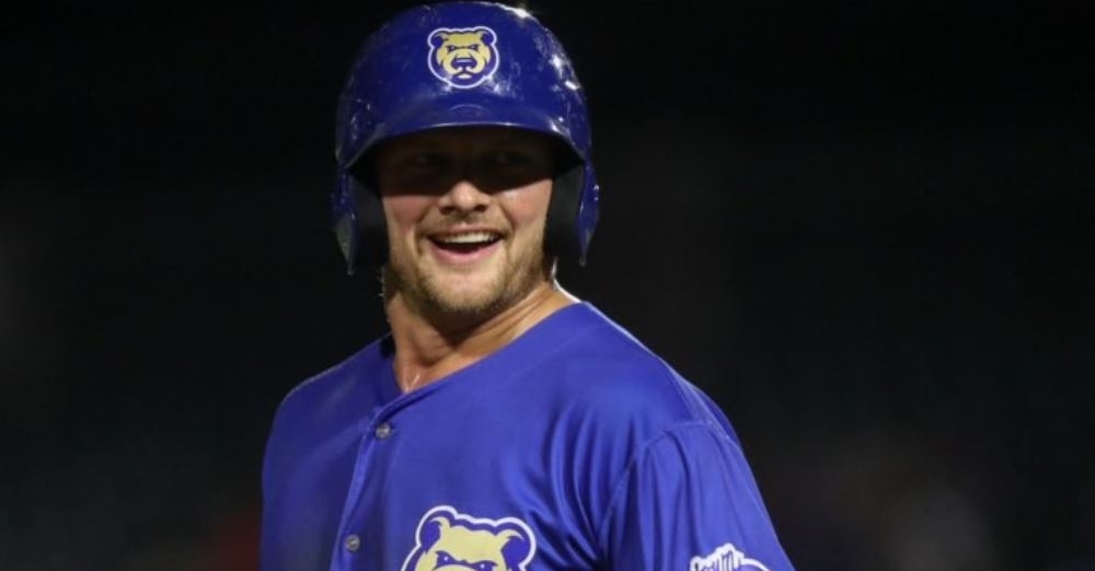 Hicks had a double, two walks and a homer in the contest (Photo via I-Cubs)