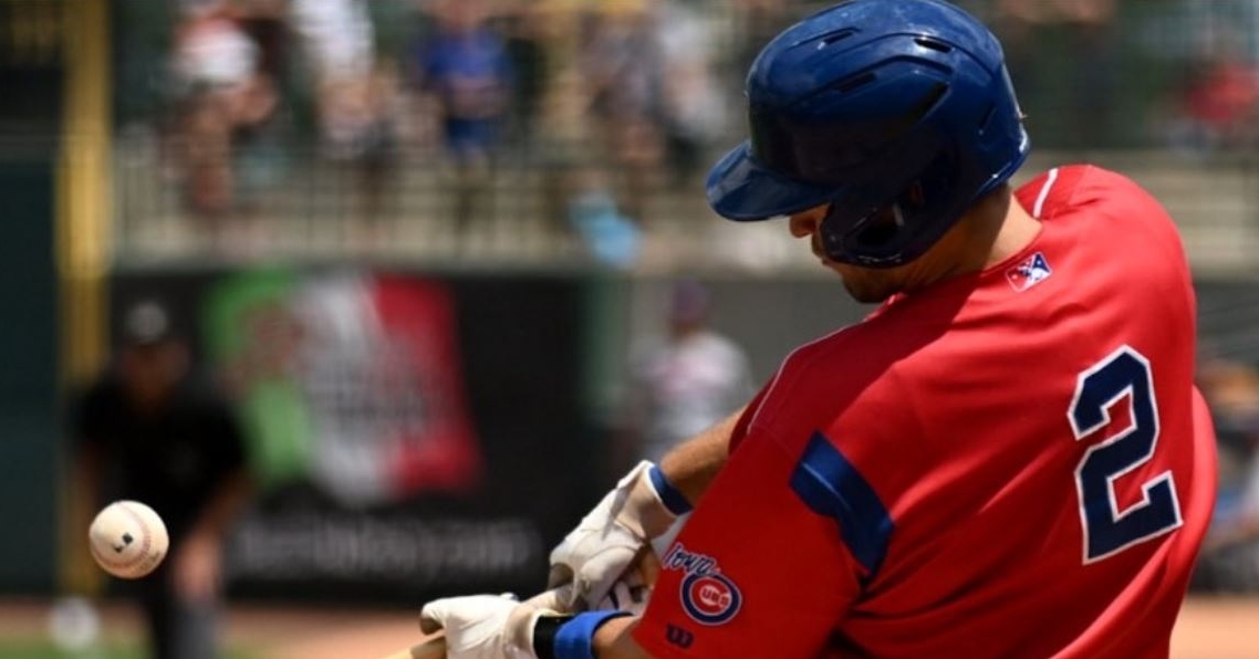 Hill smacked the walk-off homer in the I-Cubs win (Photo via Iowa)