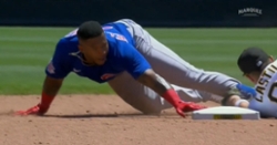 WATCH: Nelson Velazquez with El-Mago type slide into second base