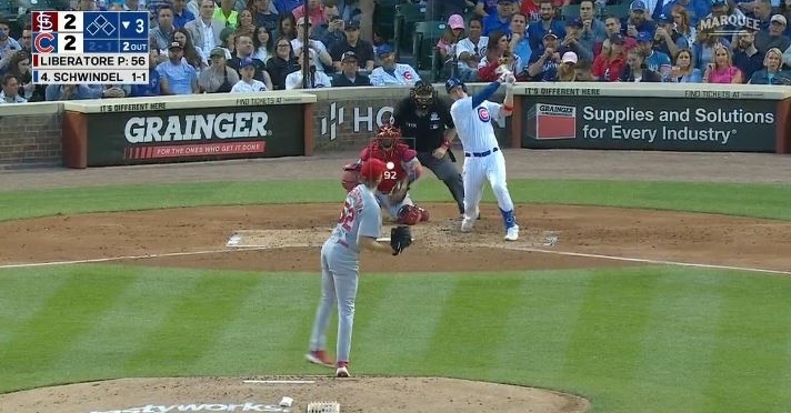WATCH: Frank Schwindel crushes homer against Cardinals