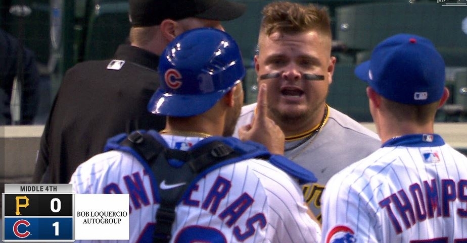 Vogelbach and Contreras had a few words after the play was over