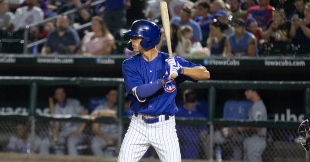 Young smacked a homer in Iowa's close loss (Photo via Iowa Cubs)