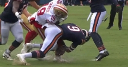WATCH: Jaquan Brisker recovers fumble after Johnson's big hit on Deebo Samuel