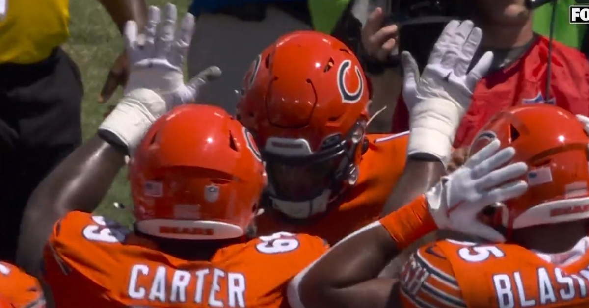 WATCH: Justin Fields with touchdown run against Bucs
